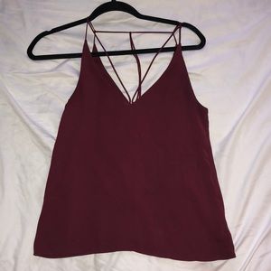 maroon topshop tank top/blouse